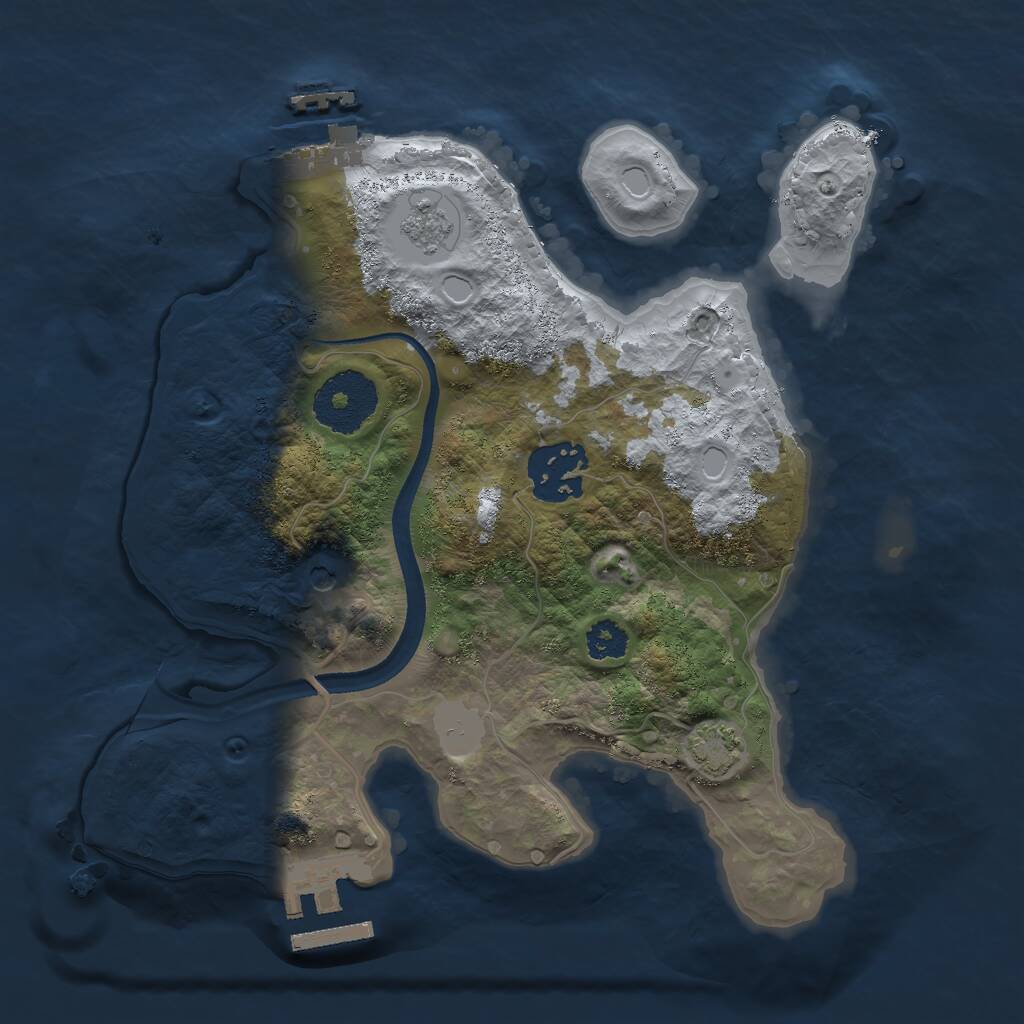 Rust Map: Procedural Map, Size: 2500, Seed: 569978110, 7 Monuments