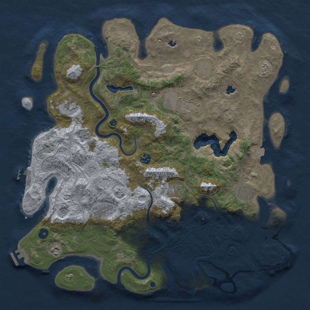Rust Map: Procedural Map, Size: 4500, Seed: 1485376055, 15 Monuments