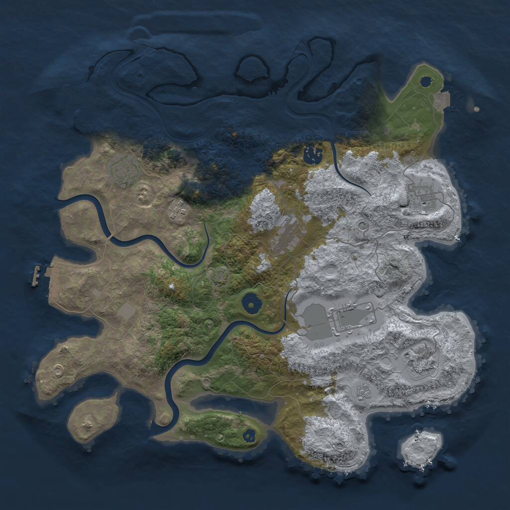 Rust Map: Procedural Map, Size: 3800, Seed: 419864, 13 Monuments