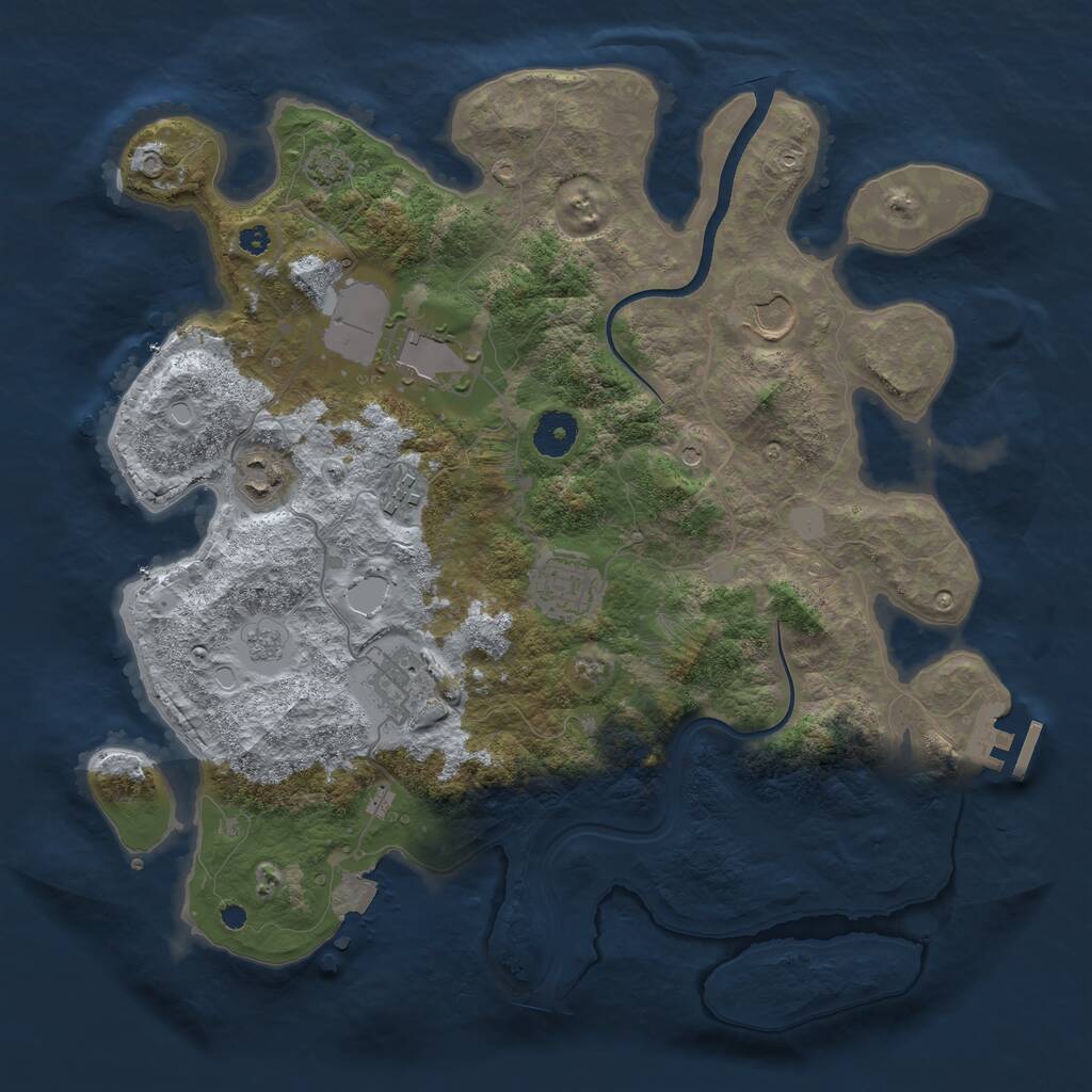 Rust Map: Procedural Map, Size: 3650, Seed: 1699588844, 11 Monuments