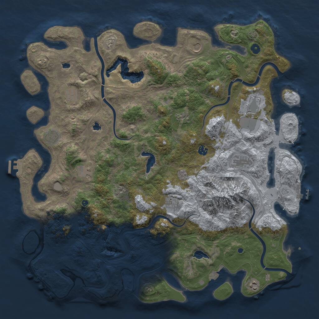 Rust Map: Procedural Map, Size: 5000, Seed: 6052025, 17 Monuments