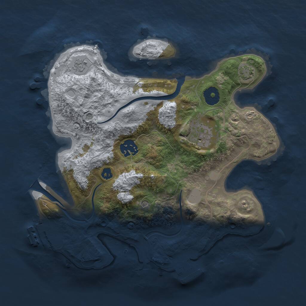 Rust Map: Procedural Map, Size: 2700, Seed: 128510114, 8 Monuments