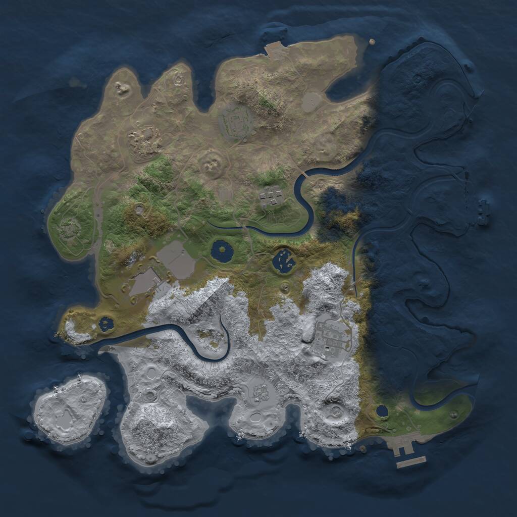 Rust Map: Procedural Map, Size: 3500, Seed: 170802854, 12 Monuments