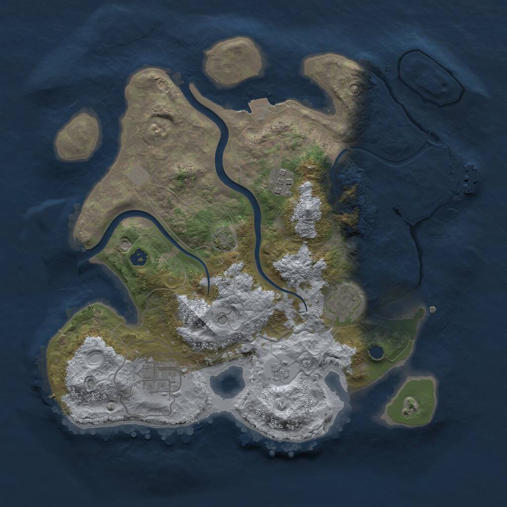 Rust Map: Procedural Map, Size: 3000, Seed: 26002, 8 Monuments