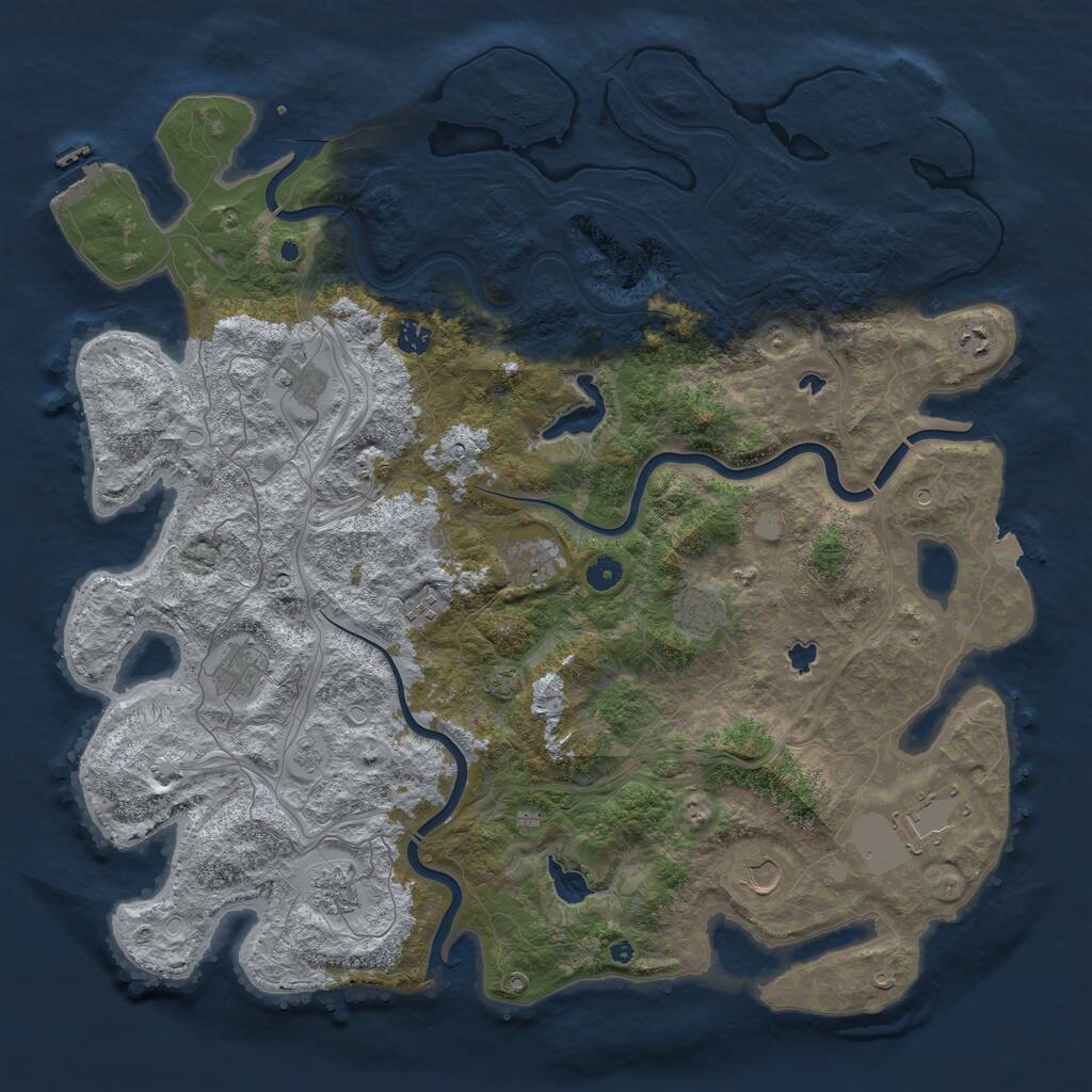 Rust Map: Procedural Map, Size: 4775, Seed: 208019021, 16 Monuments
