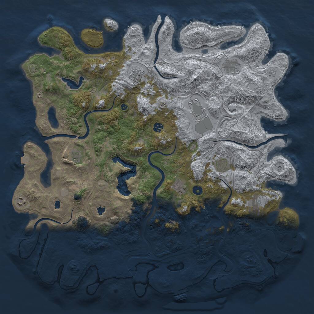 Rust Map: Procedural Map, Size: 4800, Seed: 479934537, 16 Monuments