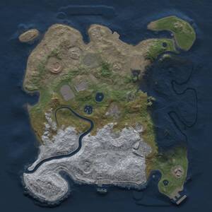 Thumbnail Rust Map: Procedural Map, Size: 3600, Seed: 53630491, 15 Monuments
