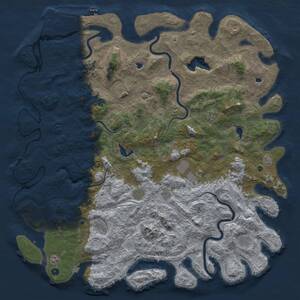 Thumbnail Rust Map: Procedural Map, Size: 6000, Seed: 69543269, 17 Monuments