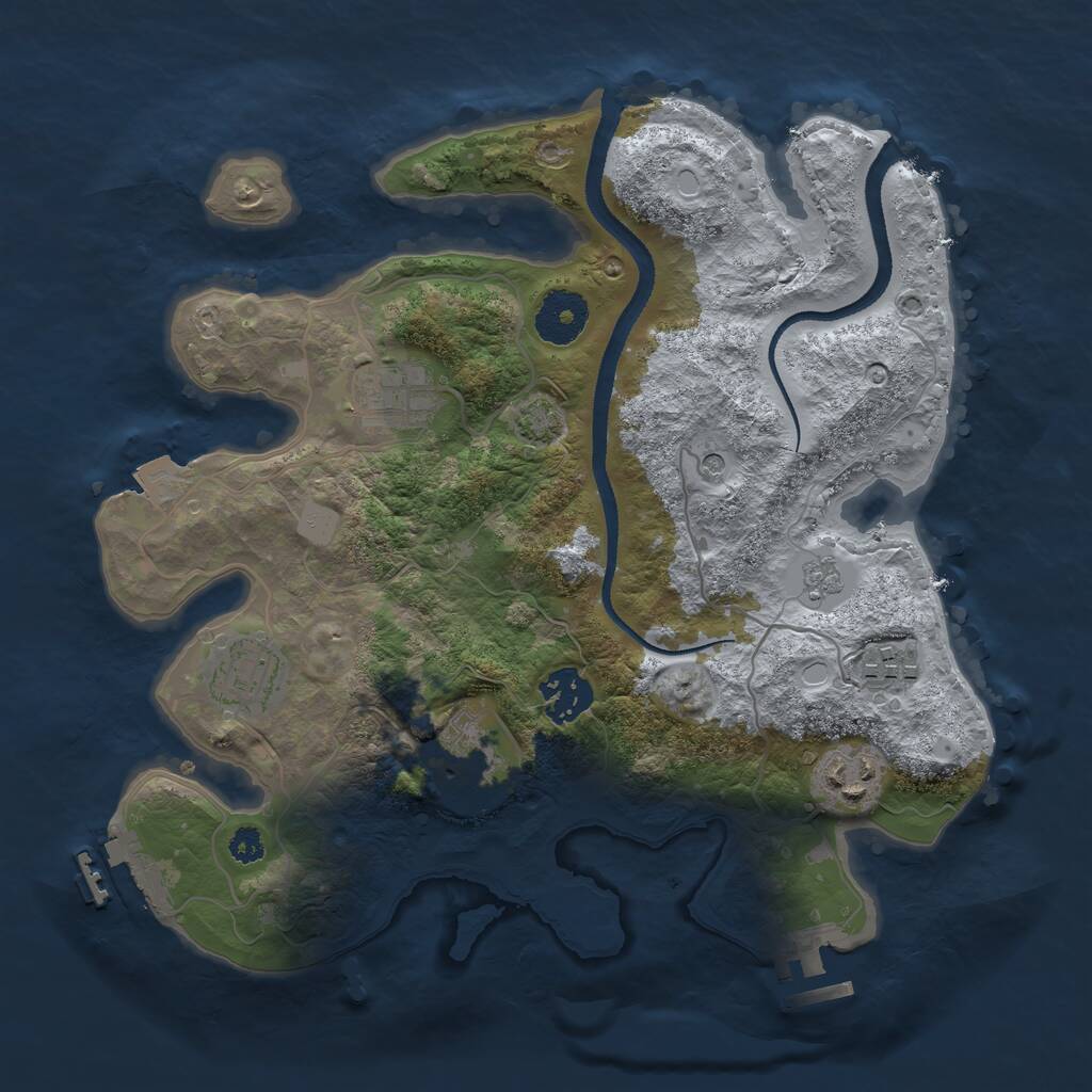 Rust Map: Procedural Map, Size: 3100, Seed: 981550788, 12 Monuments