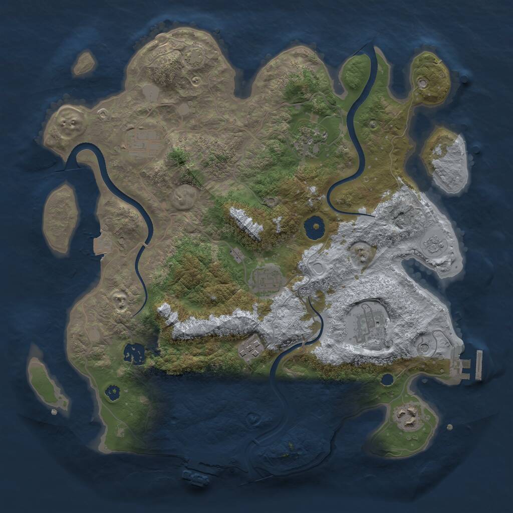 Rust Map: Procedural Map, Size: 3457, Seed: 512, 13 Monuments