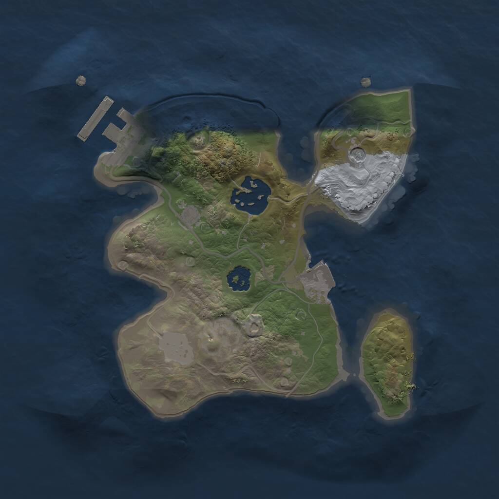 Rust Map: Procedural Map, Size: 2000, Seed: 232323, 4 Monuments