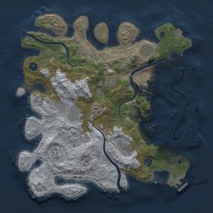 Thumbnail Rust Map: Procedural Map, Size: 3750, Seed: 830658476, 14 Monuments