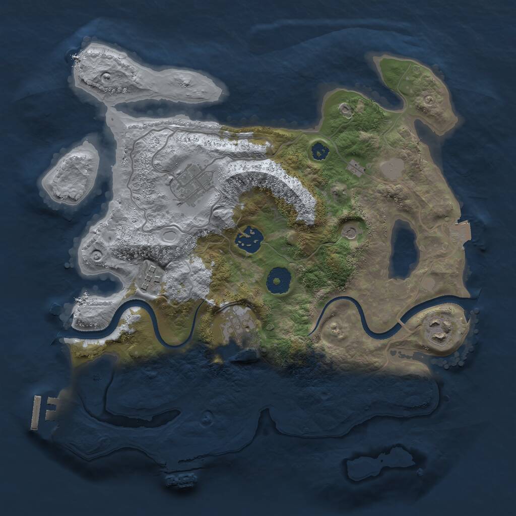 Rust Map: Procedural Map, Size: 3000, Seed: 1458714, 9 Monuments