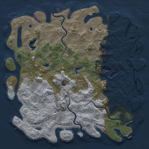 Thumbnail Rust Map: Procedural Map, Size: 5700, Seed: 6738, 17 Monuments