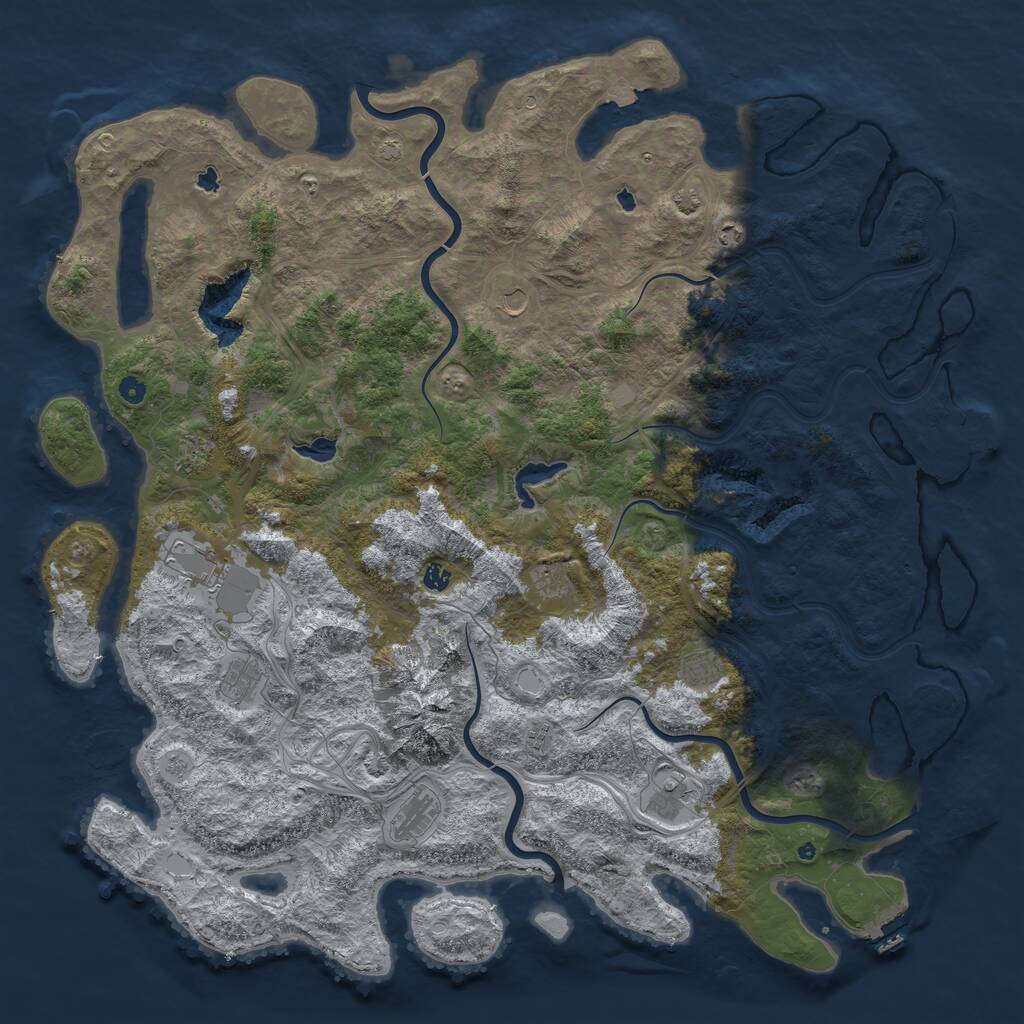 Rust Map: Procedural Map, Size: 5700, Seed: 6738, 17 Monuments