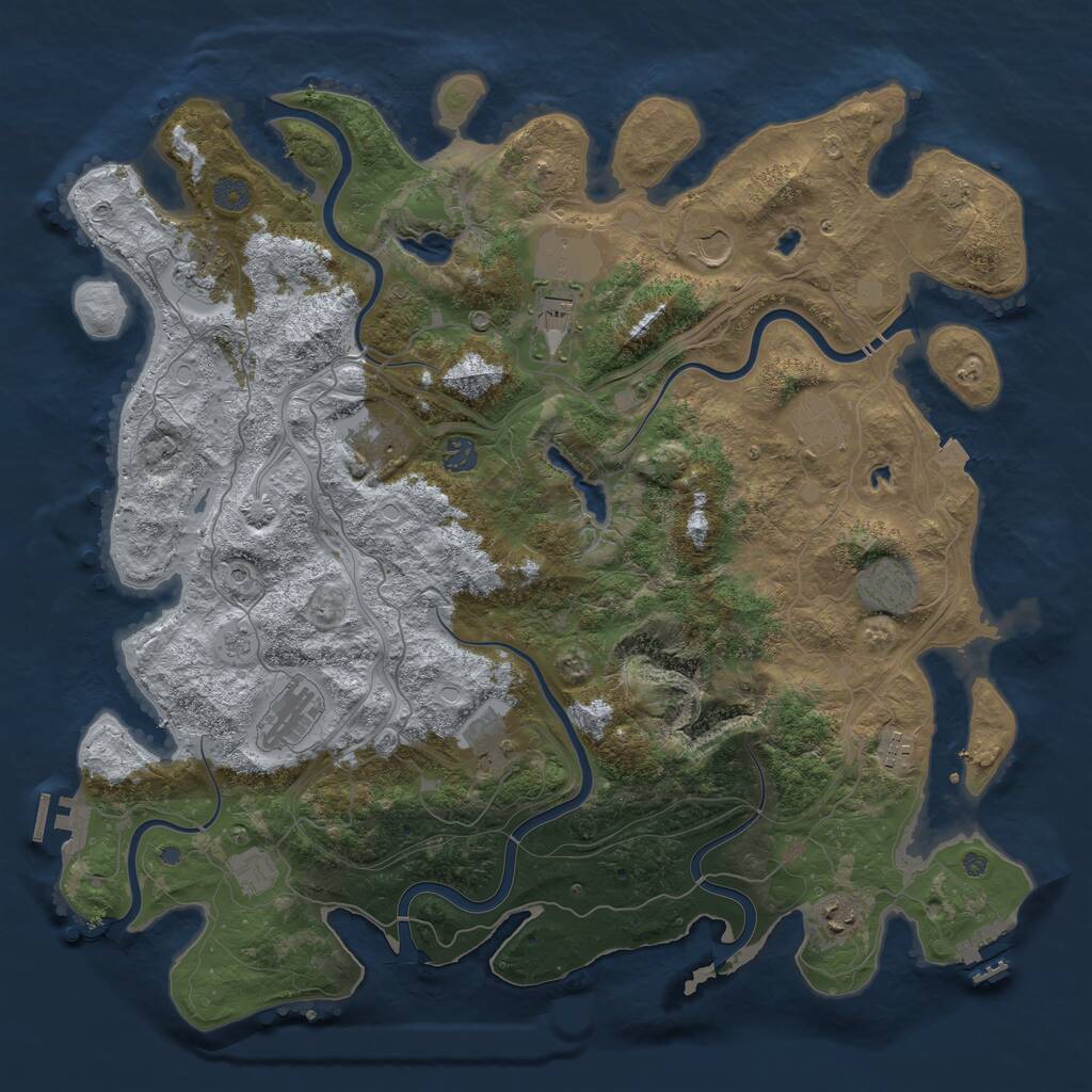 Rust Map: Procedural Map, Size: 4500, Seed: 32926584, 19 Monuments