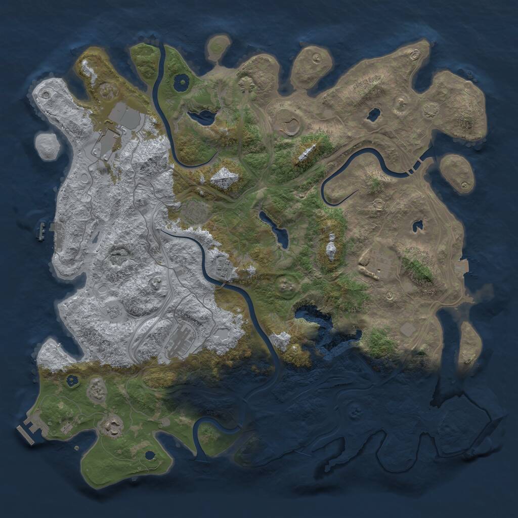 Rust Map: Procedural Map, Size: 4500, Seed: 32926584, 12 Monuments