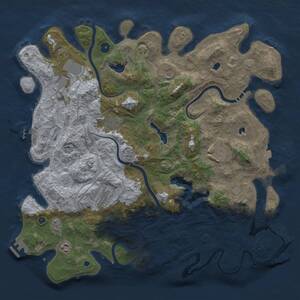 Thumbnail Rust Map: Procedural Map, Size: 4500, Seed: 32926584, 12 Monuments