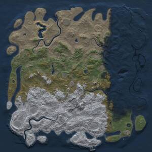 Thumbnail Rust Map: Procedural Map, Size: 6000, Seed: 456439, 17 Monuments