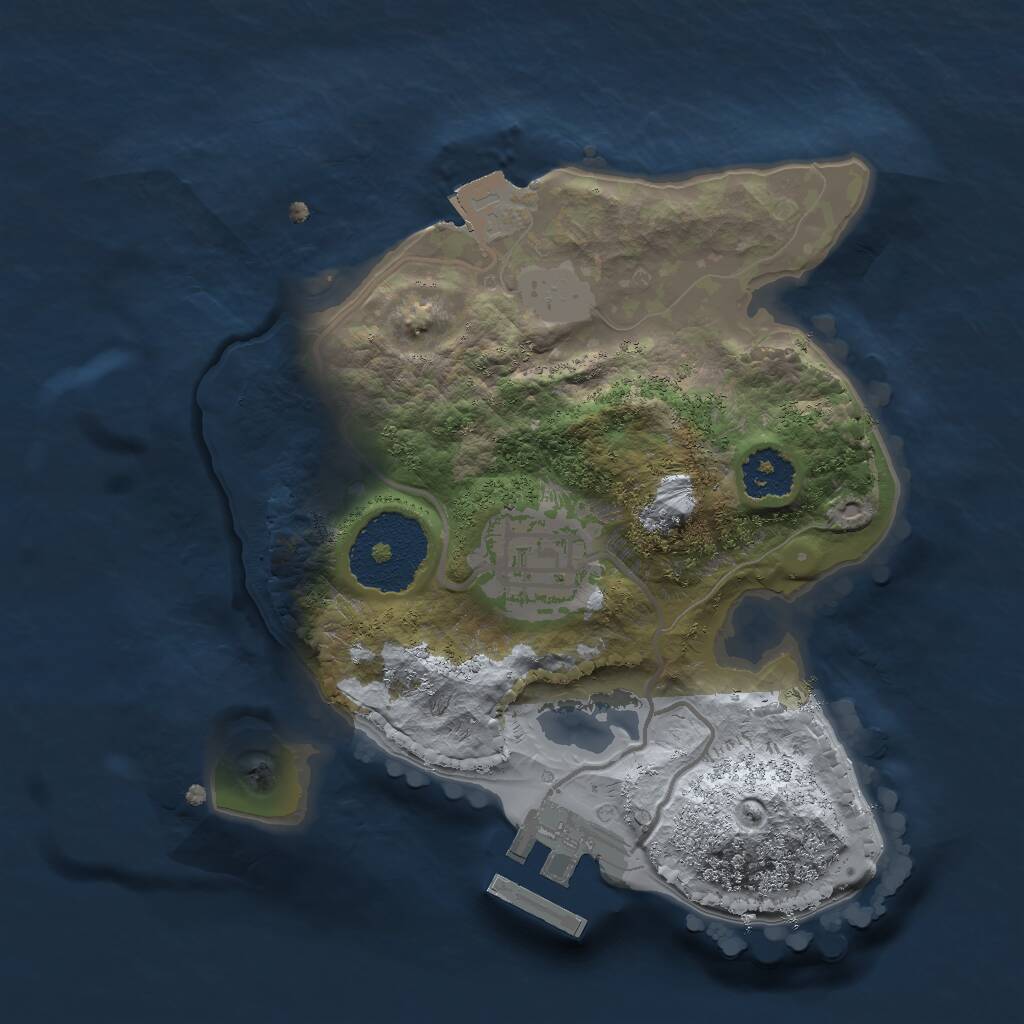 Rust Map: Procedural Map, Size: 2000, Seed: 1500000, 3 Monuments