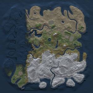 Thumbnail Rust Map: Procedural Map, Size: 4500, Seed: 995119041, 14 Monuments