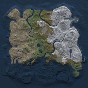 Thumbnail Rust Map: Procedural Map, Size: 3500, Seed: 1213237670, 13 Monuments