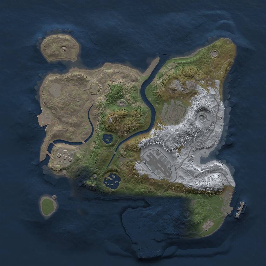 Rust Map: Procedural Map, Size: 2500, Seed: 1573842334, 9 Monuments