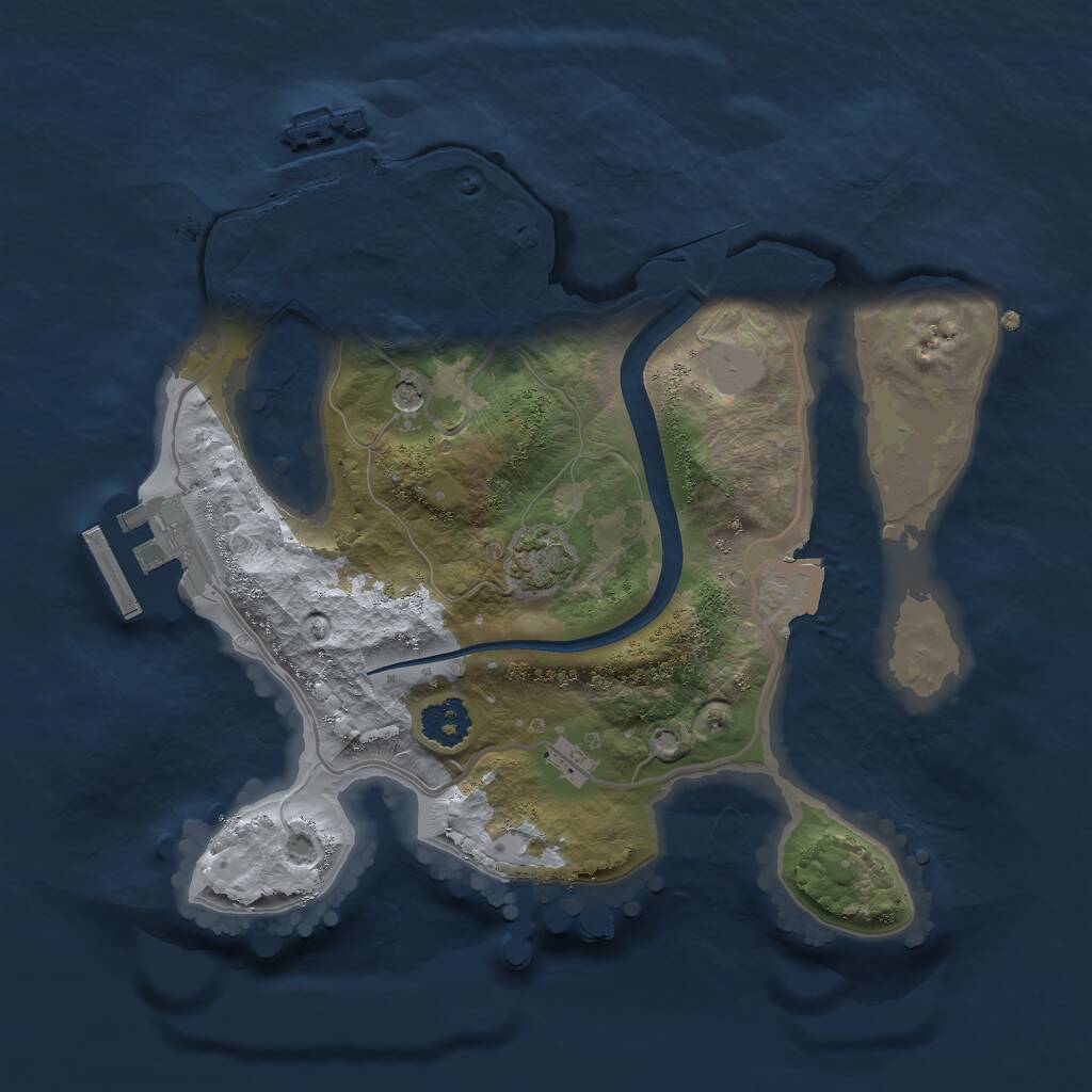 Rust Map: Procedural Map, Size: 2250, Seed: 842521165, 5 Monuments