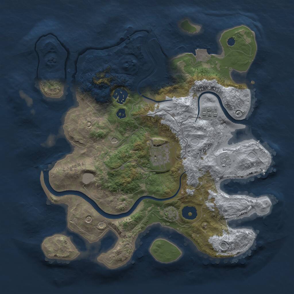 Rust Map: Procedural Map, Size: 3000, Seed: 451352073, 7 Monuments