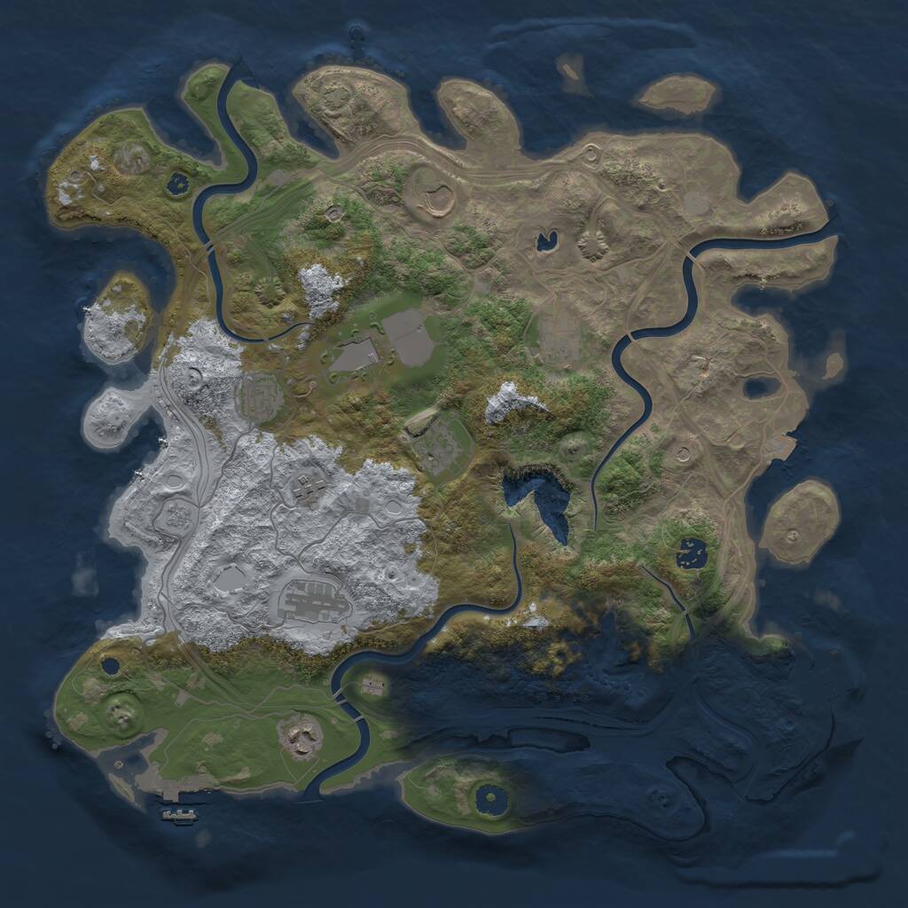 Rust Map: Procedural Map, Size: 4250, Seed: 1657343569, 15 Monuments