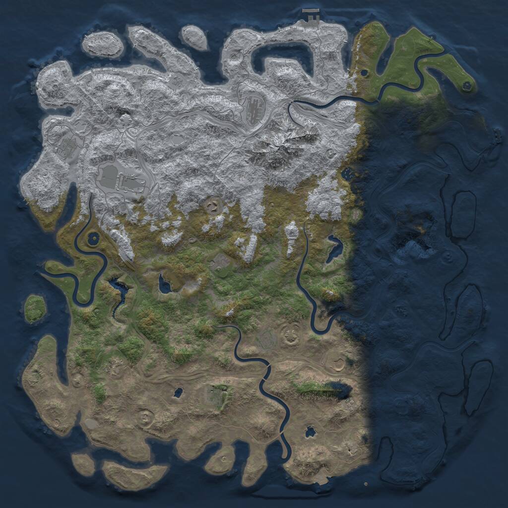 Rust Map: Procedural Map, Size: 6000, Seed: 5062025, 17 Monuments