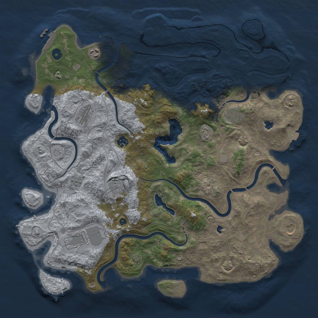 Rust Map: Procedural Map, Size: 4500, Seed: 605932, 14 Monuments