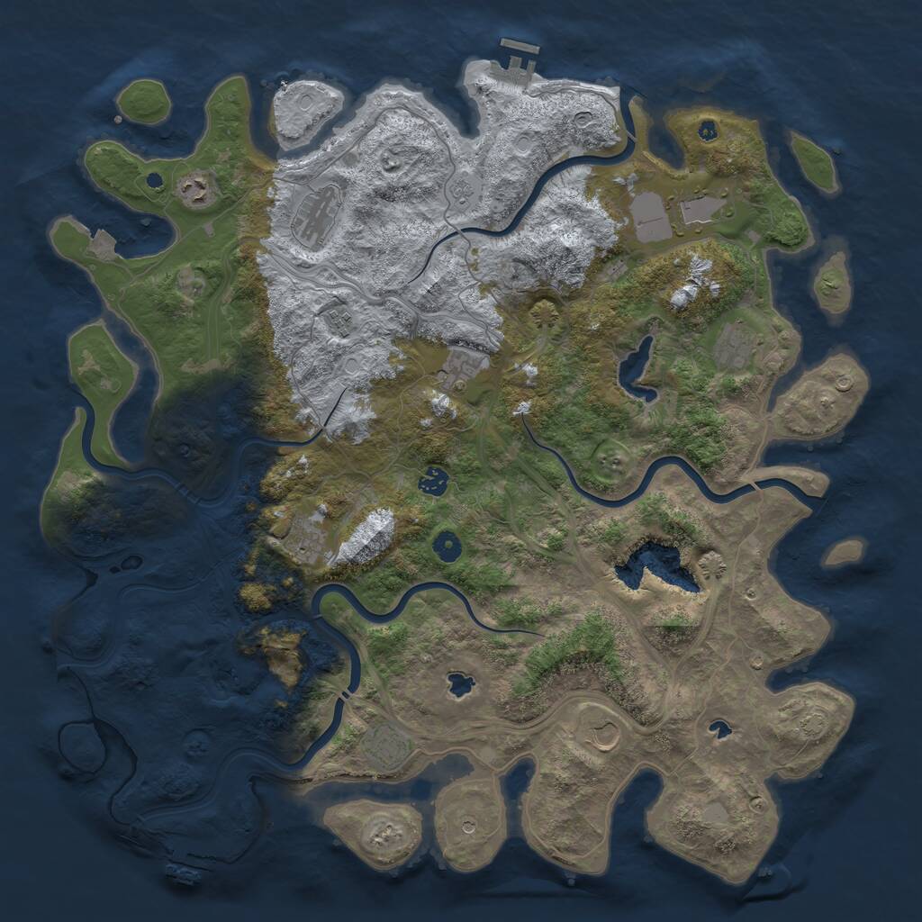 Rust Map: Procedural Map, Size: 4750, Seed: 1302441669, 16 Monuments