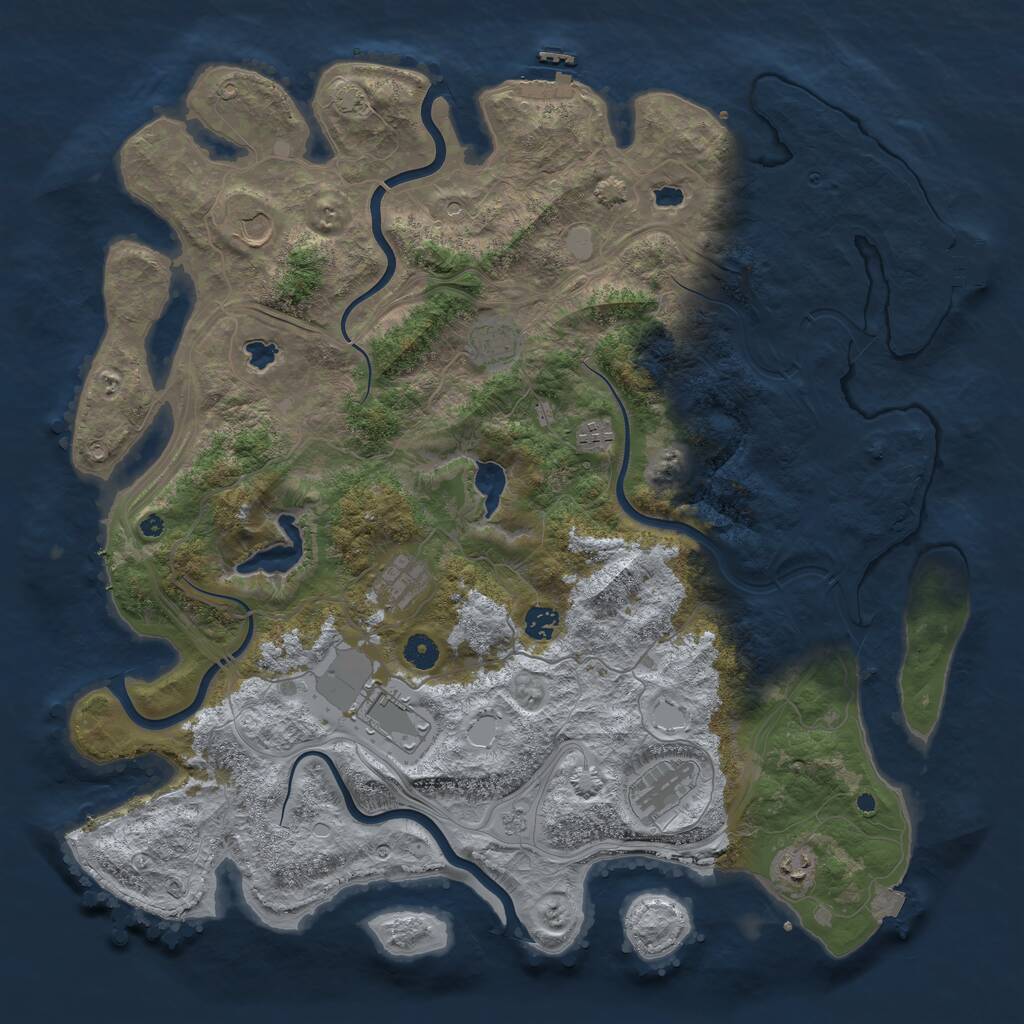 Rust Map: Procedural Map, Size: 4500, Seed: 184705316, 14 Monuments