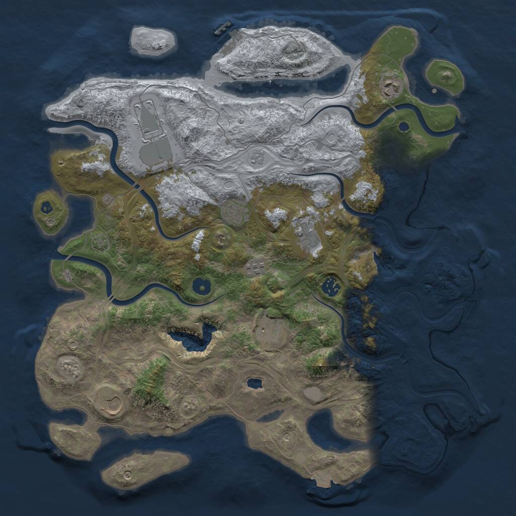 Rust Map: Procedural Map, Size: 4250, Seed: 1156346817, 14 Monuments