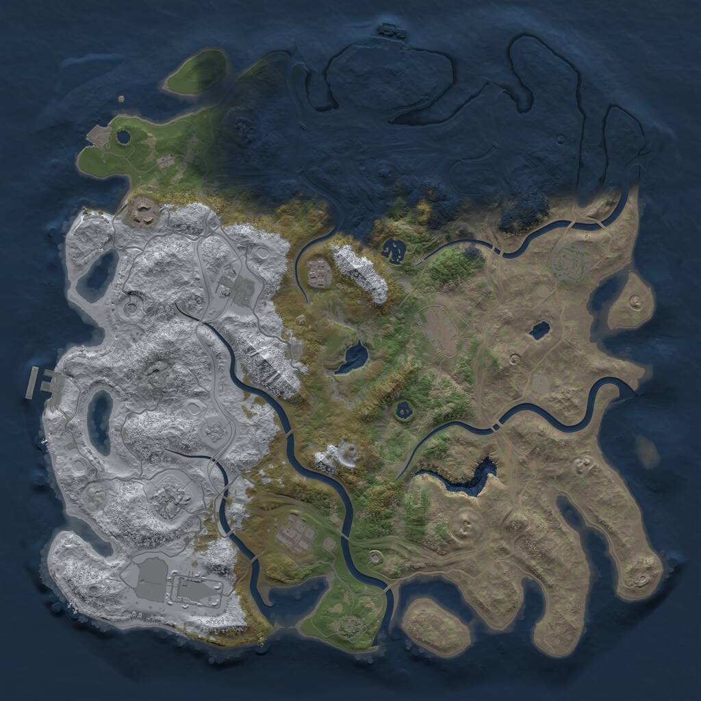 Rust Map: Procedural Map, Size: 4300, Seed: 818835638, 15 Monuments