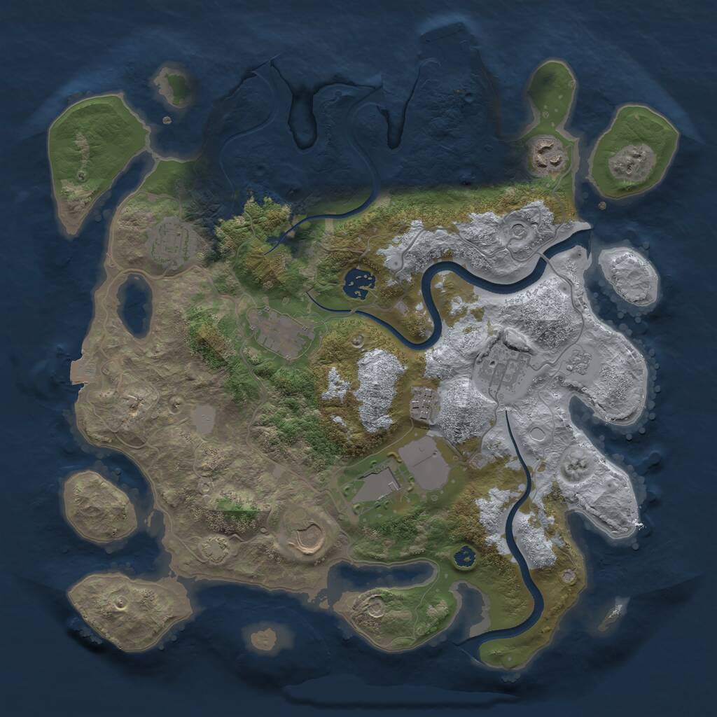 Rust Map: Procedural Map, Size: 3500, Seed: 1771258940, 13 Monuments
