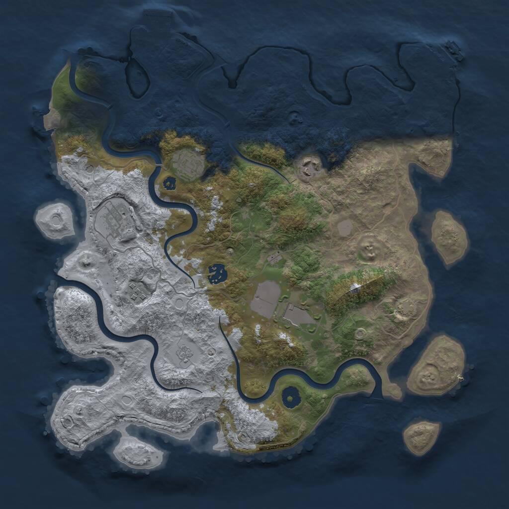 Rust Map: Procedural Map, Size: 3750, Seed: 1787876639, 12 Monuments
