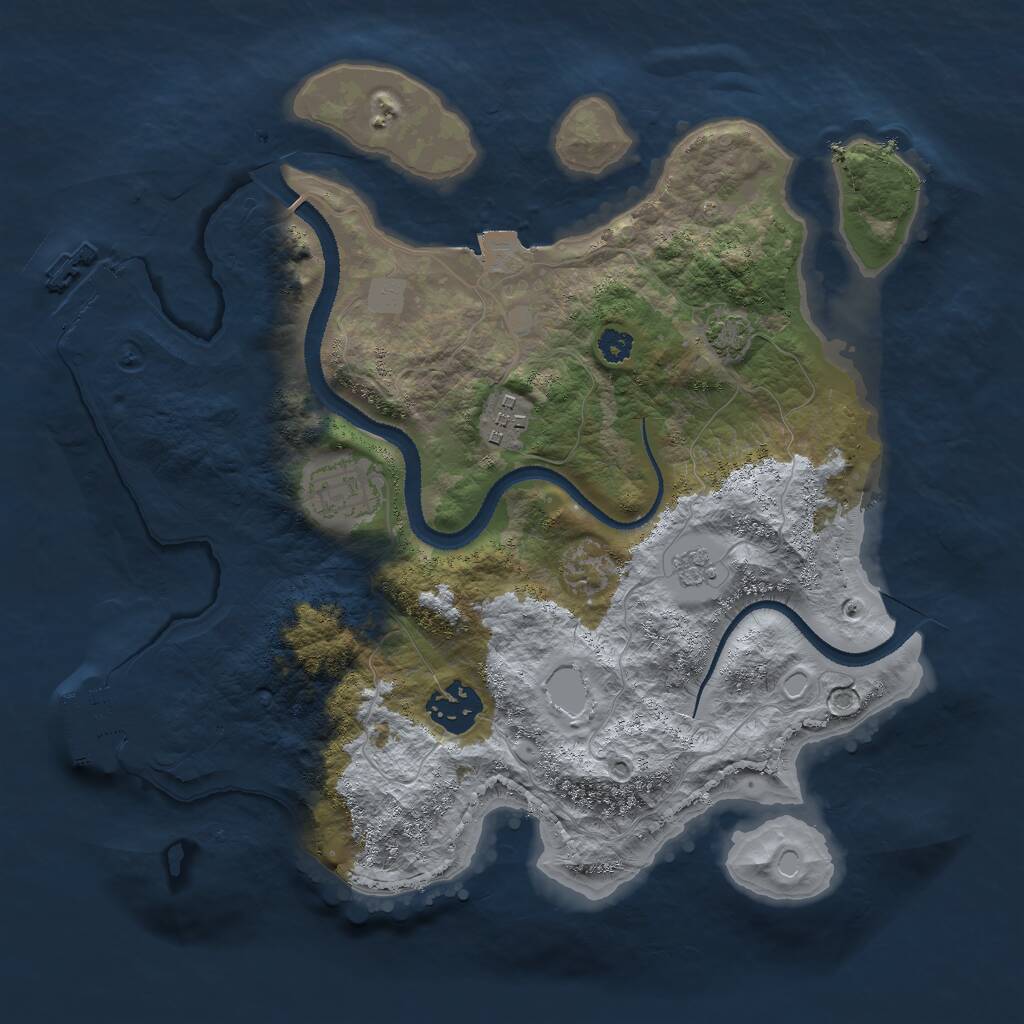 Rust Map: Procedural Map, Size: 3000, Seed: 122848661, 8 Monuments