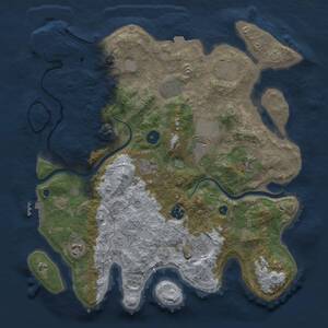 Thumbnail Rust Map: Procedural Map, Size: 3750, Seed: 1602163833, 15 Monuments