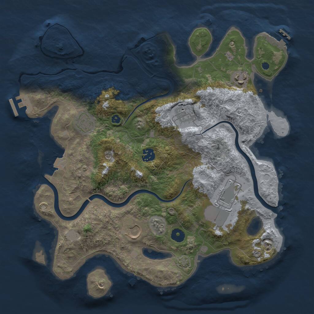 Rust Map: Procedural Map, Size: 3500, Seed: 352015510, 11 Monuments