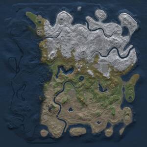 Thumbnail Rust Map: Procedural Map, Size: 4500, Seed: 1698890854, 13 Monuments