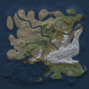Thumbnail Rust Map: Procedural Map, Size: 3750, Seed: 165199381, 13 Monuments