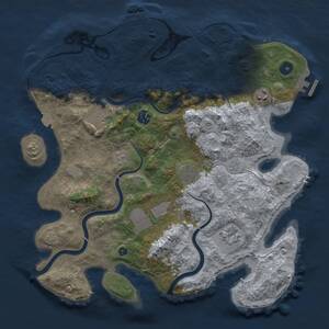 Thumbnail Rust Map: Procedural Map, Size: 3750, Seed: 1241966100, 13 Monuments
