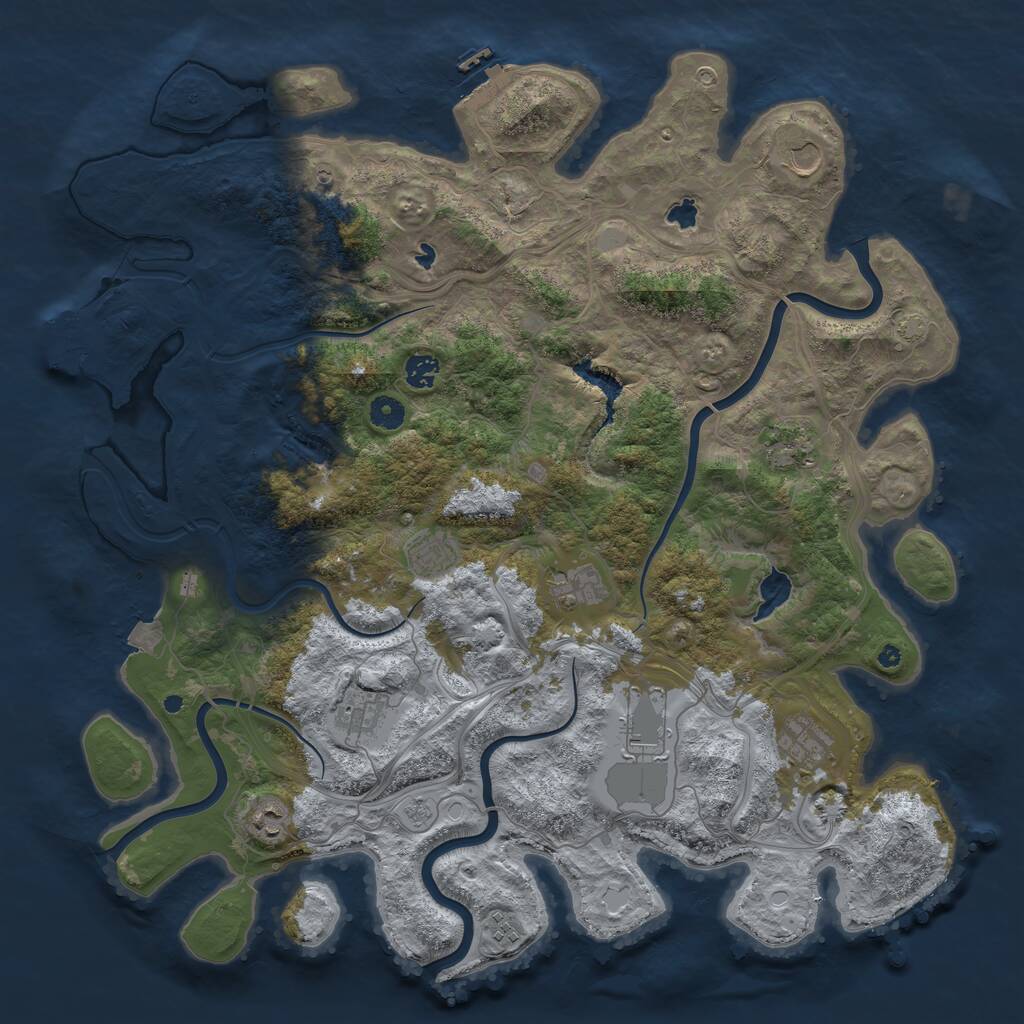 Rust Map: Procedural Map, Size: 4500, Seed: 767192183, 16 Monuments