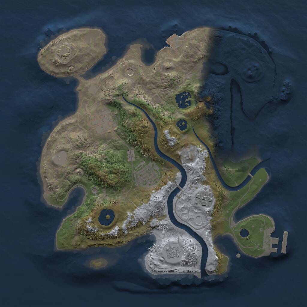 Rust Map: Procedural Map, Size: 2800, Seed: 905770460, 10 Monuments