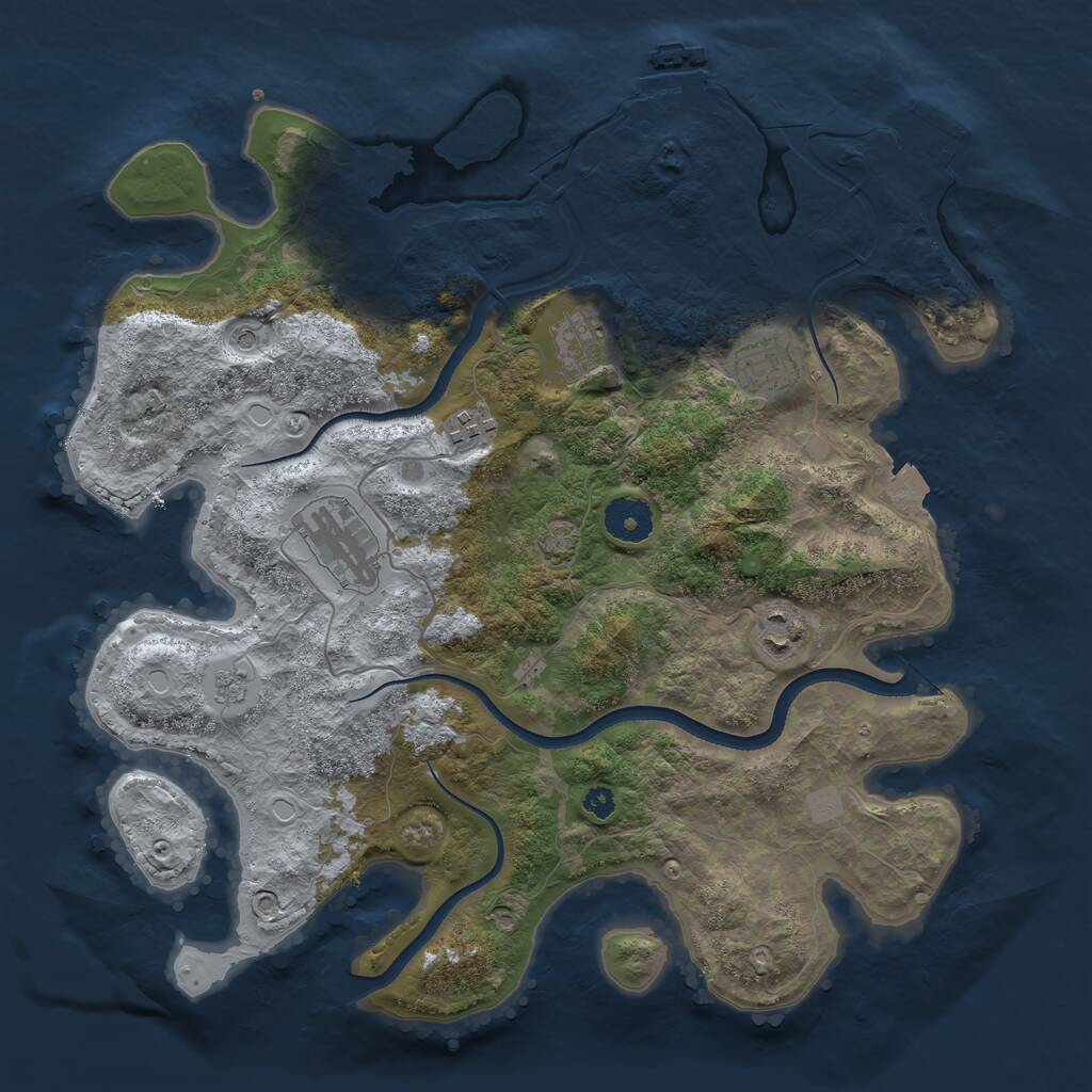 Rust Map: Procedural Map, Size: 3500, Seed: 254542472, 11 Monuments