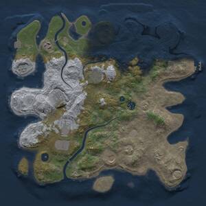 Thumbnail Rust Map: Procedural Map, Size: 3750, Seed: 1309178327, 13 Monuments
