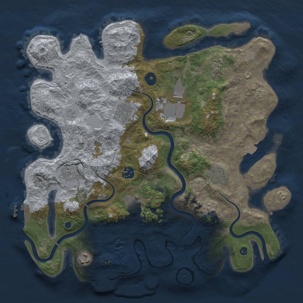 Rust Map: Procedural Map, Size: 3750, Seed: 1190940051, 15 Monuments