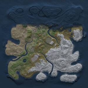 Thumbnail Rust Map: Procedural Map, Size: 3700, Seed: 437611968, 13 Monuments